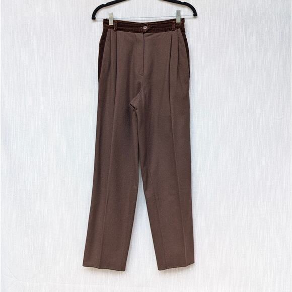 Valentino Miss V Brown Wool High-rise Straight Leg Pants, size IT40/US4 - Picture 1 of 10